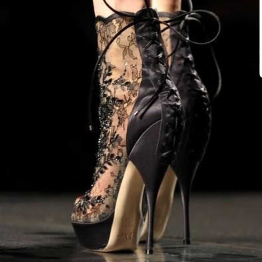 Dior peep toe booties
